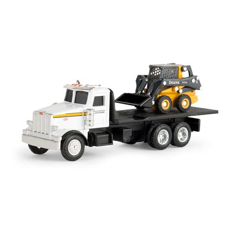 John Deere 1:64 Scale 320E Skid Steer Loader with Peterbilt 367 